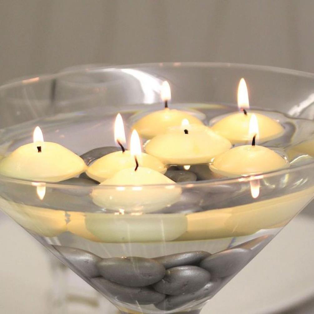 Bolsius Large Ivory Floating Candles (Pack of 8) Extra Image 1